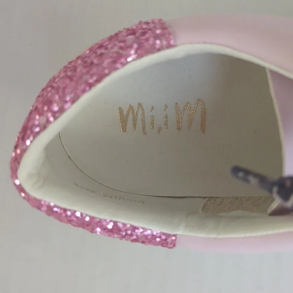 NIB Miracle Miles Skylar Glitter Star Converse Sneakers 7.5 Pink Lace Up - Picture 13 of 16